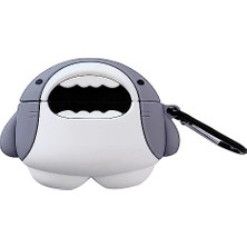 Trendexa Samsung Galaxy Buds 3 Uyumlu Cartoon Figürlü Silikon Kılıf Crtn-Fgr-Kpkblk Beyaz Gri