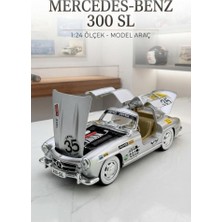 Farbu Oyuncak Mercedes-Benz 300 Sl 19054 Model Tasarımlı 1:24 Ölçek Kapıları Açılan Gerçekçi Detaylı Model Araba Gri
