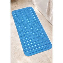 Renkliürün Dikdörtgen Yuvarlak Kabartma Silikon Kaydırmaz Taban Duşakabin ve Banyo Matı (Mavi)(70x40)