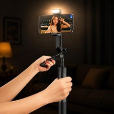 Trendexa 150 cm Selfie Çubuğu Tripod; LED Işıklı, Bluetooth Uzaktan Kumandalı, 360° Dönebilen Telefon Tutucu, Katlanabilir Hafif Vlog, Canlı Yayın, Seyahat ve Selfie Çekim Standı | Neepho NP-L2S