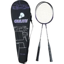 Trendexa Pro 606 Çantalı Badminton Seti 2 Adet Badminton Raketi 1 Adet Badminton Topu Pro Set Mor