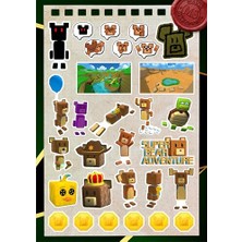 Trendexa 2-30 Adet Suya Dayanıklı Super Bear Adventure Çocuk Sticker Set -, Renkli & Eğlenceli