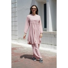 Red Show Geometrik Detaylı Tunik Pantolon Takım