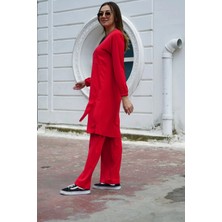 Red Show Geometrik Detaylı Tunik Pantolon Takım