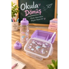 BK Ev ve Dizayn Okula Dönüş Beslenme Seti| Sulu+Saklama Kabı (6'lı Mini Islak Mendil ve 10'lu Peçete Hediyeli)