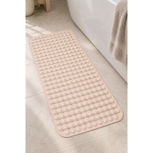 Renkliürün Yuvarlak Kabartma Silikon Kaydırmaz Taban Duşakabin ve Banyo Paspası (Bej)(40x70cm)