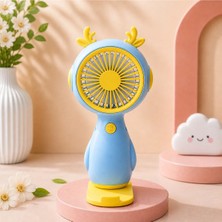 St. Morritz Sevimli Mini El Fanı USB Şarjlı Taşınabilir Sessiz Masaüstü Fan Kawaii Tasarım Yazlık Fan