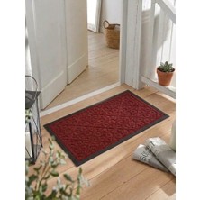Tiritoğlu Home 45 x 75 cm Kırmızı Desenli Halı Paspas Kaymaz Taban Iç/dış Mekan
