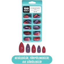 Trendexa Kutulu Balerin Protez Takma Tırnak 100'LÜ NO:139 Çok Renkli