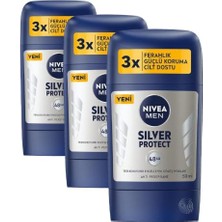 Trendexa Men Erkek Stick Deodorant Silver Protect 50 Ml, Ter ve Ter Kokusna Karşı 72 Saat Anti-Perspira (3 Paketi)