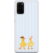 LOTUS GOLD Samsung Galaxy S20 Plus Uyumlu Ördekler Desenli Şeffaf Telefon Kılıfı