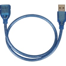 Temiz Pazar PM-8608 Şeffaf Mavi 50 cm USB 2.0 Uzatma Kablosu