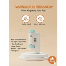 St. Morritz Taşınabilir El Mikroskobu 60X-120X Zoom LED Işıklı - Çocuklar Için Eğitici Bilim ve Keşif Seti Mavi