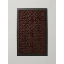 Tiritoğlu Home 45 x 75 cm Kahverengi Desenli Halı Paspas Kaymaz Taban Iç/dış Mekan