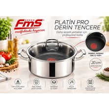 Fms Platin Pro | Çizilmez | 20 cm Derin Tencere | Indüksiyon Uyumlu | Yanmaz Yapışmaz