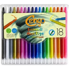 Cengo 18 Renk Çevirmeli Mum Boya Seti – Canlı ve Parlak Renkler, Kutulu
