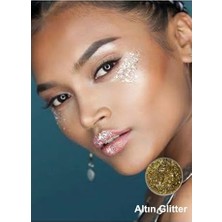 Trendexa Jel Form Makyaj Simleri Glitter Işıltılı Yüz Makyajı Altın, SERASHINEGOZFARI174