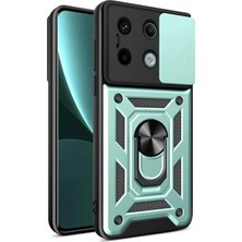 Marsilyan™- Xiaomi Poco X6 Pro Kılıf Pars Lens Yüzüklü Silikon - Yeşil