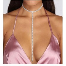 St. Morritz Su Yolu Kolye Kolye Taşlı Uzun Kolye Choker Kolye Gümüş Kaplama
