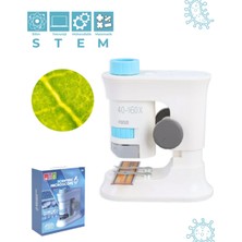 St. Morritz Taşınabilir Stantlı Çocuk Mikroskobu 40X 160X, Stem Eğitim Mikroskobu