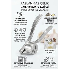 St. Morritz Sarımsak Ezici Yuvarlak Şekil Pres Hazneli Paslanmaz Çelik Pratik Universal Mutfak Sarımsak Rendesi