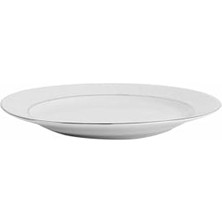 Trendexa Hazan Platin Yaldızlı Düz Tabak, 25 Cm, Tekli