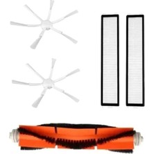Trendexa Filtre, Beyaz Dreame Vacuum Mop D9 D9 Max Dreame Bot L10 Dreame L10 Pro 2 Adet 6 Kollu Yan Fırça, 1 Adet Ana Fırça, 2 Adet Hepa Yedek Parça Seti Dreame Vacuum Mop D9/D9MAX L10/L10 Pro ile Uyumlu