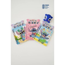 St. Morritz Sevimli Stitch Şeffaf & Parlak Sticker Konseptli Not Defteri & Seti