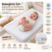 Zelmira Bebek Alt Değiştirme Süngeri Yıkanabilir Kılıflı Alt Değiştirme Minderi  Park Yatak