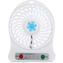 St. Morritz 3 Kademeli Şarjlı Masa Üstü USB Mini Taşınabilir Vantilatör Fan Beyaz