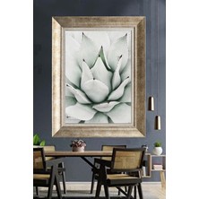 Tablore Minimalist Sukulent ve Agave Bitkisi Çerçeveli Kanvas Tablo Modern Botanik Duvar Dekoru