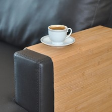 St. Morritz Doğal Bambu Katlanabilir Koltuk Kenarı Kolçak Tepsisi 65X37CM