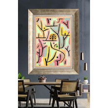 Tablore Paul Klee Tarzı Soyut Geometric Çerçeveli Tablo Renkli Modern Sanat Duvar Dekoru Salon ve Ofis Tablosu