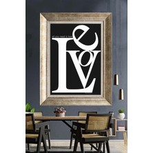 Tablore Love Yazılı All You Need Is Love Çerçeveli Kanvas Tablo Modern Tipografi Duvar Dekoru
