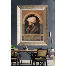 Tablore Fatih Sultan Mehmet Han  Portresi Çerçeveli Tablo Gentile Bellini Osmanlı Tarihi Duvar Dekoru