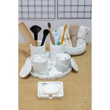 St. Morritz Banyo Seti Tepsili Diş Fırçalık, Diş Macunluk, Pamukluk, Havluluk ve Sabunluk