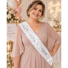 En Güzel Kaynana Kuşağı – Beyaz Saten Kuşak Gold / Gümüş Yazılı – Düğün, Nişan ve Bride To Be Aksesuarı