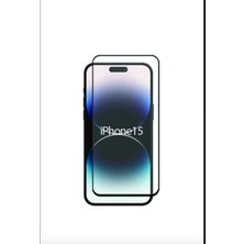 Emybox Apple Iphone 15 Ekran Koruyucu Tam Kaplayan Uyumlu Cam Darbe Emici Kırılmaz Cam