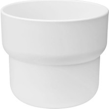 Trendexa Beyaz Plastik Yapay Bitki Saksısı, 12 Cm, Deliksiz, Iç ve Dış Mekân