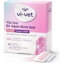 Trendexa Pudralı Yüz Sir Ağda Bandı Seti, 24 Yüz Bandı ve 3 Temizleme Mendili