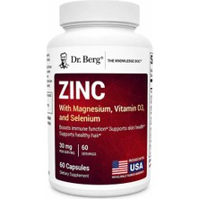 Dr. Berg Çinko + Magnezyum + D3 Vitamini + Selenyum 60 Kapsül