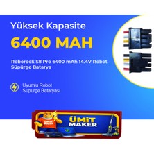 Ümit Maker Roborock S8 Pro 6400 Mah 14.4V Robot Süpürge Batarya