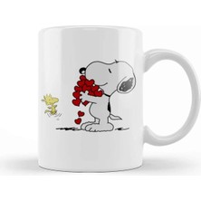 St. Morritz Snoopy And Woodstock Hugging Love Aşk Kupa Bardak Porselen