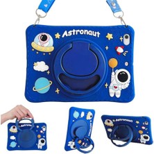 Trendexa Kılıf, iPad Mini 7 (A17 Pro) Mini 6 ile Uyumlu Cute Dolls Standlı Eğlenceli 3D Karekterli Çocuk Kılıfı 2021-2024 35-Sky Blue