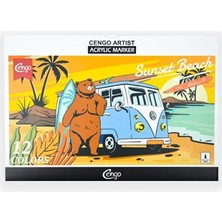 Cengo Artist 12 Renk Akrilik Boya Kalemi Seti – Canlı Renkler, Ince Uçlu
