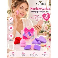 Yurish Kurdele Çantalı Makyaj Süngeri Seti 10 Adet