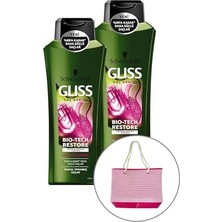 Trendexa Bio-Tech Güçlendirici Şampuan, 525 ml x 2 Adet + Plaj Çantası