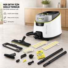 Karcher 2250 W Güçlü Buharlı Temizleyici, 4 Bar Buhar Basıncı, Sıcak Su Destekli Temizlik, 1,3 L Çıkarılabilir Hazne ve LED Sıcaklık Göstergesi+ Tiftik Cihazı (Onerous)