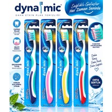 Dynamic Diş Fırçası 4’lü Set – Orta Sertlik Medium, Çapraz Kıllı, Diş Eti Masajlı Ergonomik Diş Fırçası