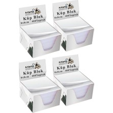 Trendexa Masaüstü Küp Blok Not Kağıdı 4 Set 8x8 cm Beyaz Küp Not Kağıdı Kare Kağıt Beyaz Boş Kağıt 400 Yaprak Hatırlatma Ofis